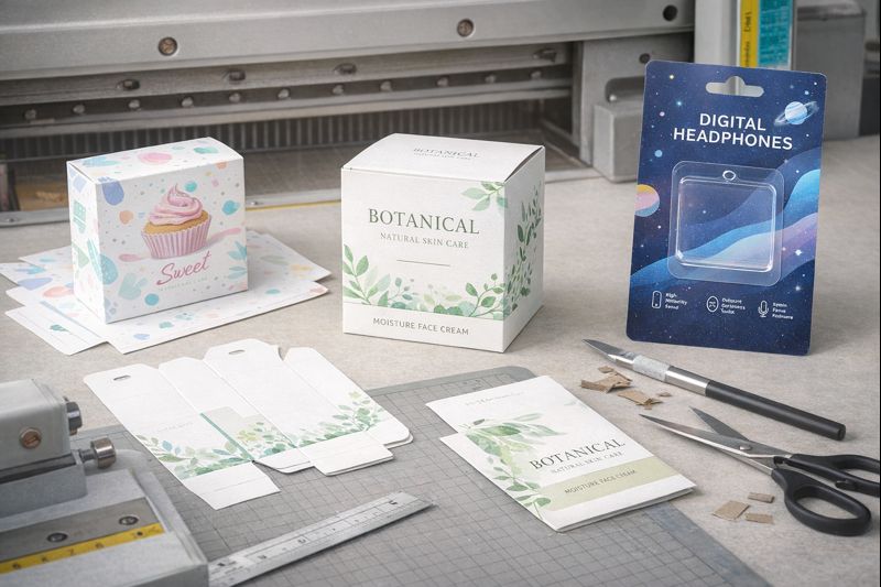 大阪 小ロット パッケージ印刷 箱・台紙・トムソン抜き加工の実例