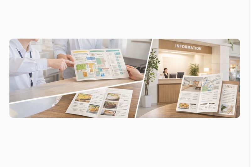 大阪 店舗・施設案内パンフレット印刷の制作イメージ